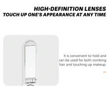 Joyluck 女士专用梳子，镜面梳一体式便携折叠梳迷你户外便携银色发梳，化妆梳，返校，旅行度假必备，女士发饰