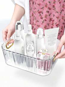 1-3 件透明亚克力收纳盒，豪华桌面收纳盒，适用于化妆品、彩妆、护肤品、零食和家庭必需品，多用途透明收纳盒，适用于浴室、厨房和卧室