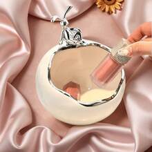 1 pieza Tarro de almacenamiento de cerámica con soporte, decoración de oso y conejo, organizador de joyas y cosméticos de animales lindos de múltiples usos, tarro de dulces y galletas encantador y soporte para baratijas para mostrador, escritorio, baño, cómoda, guardería, dormitorio, accesorio, decoración de habitación, decoración del hogar, acento de sala de estar, exhibición de despensa de cocina, regalo para ella, cumpleaños, anfitriona de vacaciones, relleno de calcetín navideño, regalo del Día de San Valentín, favor de fiesta de temporada, solución de organización del hogar, acento decorativo para estantes y mesas, ornamento funcional y elegante para almacenamiento de espacios pequeños - Multicolor - Ver 5