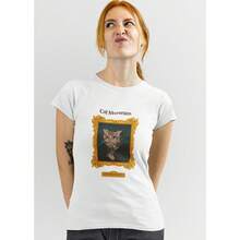 Playera Para Dama Diseño Cat Museum Gato - Blanco - Ver 1