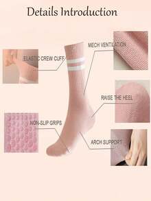 10 Pairs Non-Slip Pilates Socks, Women's Pilates Non-Slip Socks, Pilates Sticky Socks, Yoga Non-Slip Socks, Black White Pink Sports Socks - Multicolor - View 7