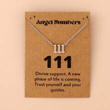 1 Women's Angel Digital Necklace Number 000-999 Gold Stainless Steel Digital Pendant Necklace - Silver - View 18