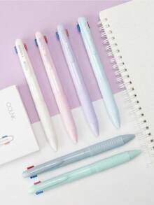 四合一多色 0.5 毫米圆珠笔，带夹子的光滑伸缩墨水笔，细尖可爱护士笔，颜色随机，适用于学校用品，返校 - 彩色 - 查看 9