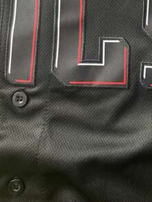 Men's Baseball 44 Jersey  Black Button-Down Embroidered Sports T-Shirt Gym Clothes Men Basic T Shirt - Black - View 6
