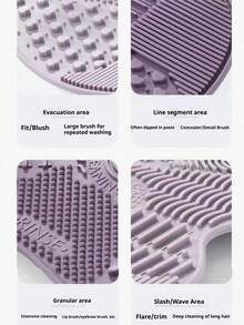 1个带吸盘的硅胶苹果清洁垫，硅胶清洁垫，美容工具，清洁垫，化妆刷，清洁垫，日常清洁美容刷，化妆刷，便携式清洁垫，赠品 - 彩色 - 查看 3