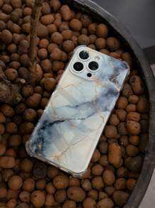 1 pieza Estuche transparente de TPU suave Thick con estampado de mármol azul colorido impreso con UV -yy Lindo patrón, adecuado para I 7/8 7/8, XR,XS Max, 11, 11 Pro Max 12, 12 ProMax, 13, 13 Pro, 14, 14 Plus, 15 Pro Maxim, 16 Pro