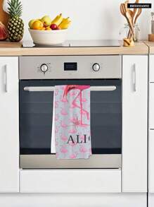 1pc Personalized Dish Cloth, Customized Kitchen Towel With Family, Friend Or Pet Names, Great Gift For Mother's Day, Father's Day, Valentine's Day, Birthday, Wedding Anniversary, Graduation, Wedding - Multicolor - View 3