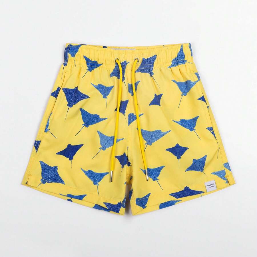 Kids Manta Yellow Swimshorts - Yellow - View 1