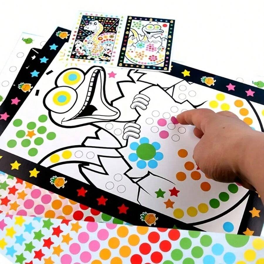 10pcs DIY Dot Painting Art Craft Kit, Suitable For Beginners, Polyester Handmade Set, Simple Dot Art Activity, Marked Jewelry Making Kit, For Educational Entertainment, Creative Birthday Gift (Random Pattern) - Multicolor - View 1