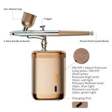 1pc Airbrush Kit 1200mah Airbrush Set With Compressor Portable Airbrush Set For Makeup Cake Decoration Model Painting Nail Art Barber