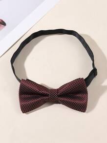 1pc Men Bowknot Groom Wedding Party Suit Shirt Floral Print Bowtie, Korean Style, Layered, British Fashion