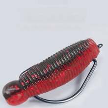 15 件曲柄钩和诱饵双色土豆蝇蛹软饵远距离慢沉软虫人工饵户外钓鱼，适用于大嘴鲈鱼