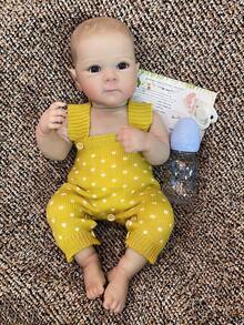 1 件 18 英寸可爱贝蒂女孩全身柔软硅胶乙烯基娃娃逼真手工重生婴儿娃娃，带彩绘头发、服装和配饰，是送给孩子和家庭的理想礼物 - 彩色 - 查看 4