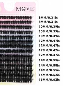 80D自然蓬松睫毛簇，1盒超大容量280片假睫毛，单根睫毛簇，适合初学者的簇状睫毛延长，自然外观DIY卡通睫毛 - D - 查看 6