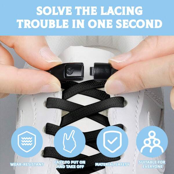 2PCS Set Of 39.37 Inch Corrugated Sports Shoelaces, Lightweight, Woven, Solid Color, Adjustable, Including 2 Shoelaces And 2 Buckles, Hand Washed