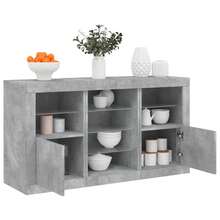 Sideboard mit -Leuchten Betongrau 123x37x67 cm