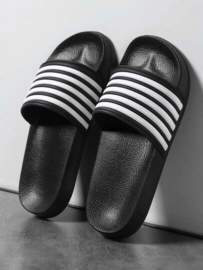 2025 Spring/Summer New Men's Soft Sole Slippers: Size 47 (Plus Size), Size 36 (Small), Anti-Slip And Durable, Lightweight And Comfortable Indoor Slippers Size 48, 49 Outdoor Beach Slippers, Five-Stripe Sandals, Size 50 Slip-On Slippers