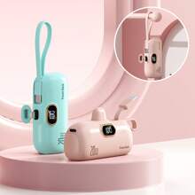 Cargador portátil, batería externa ultra compacta de 4500mAh con cable tipo C incorporado, pantalla LED, doble compatible con teléfonos y otros suministros de energía móvil, adecuado para vacaciones de verano, viajes al aire libre/camping y batería de respaldo de emergencia, regalo para familia, amigos, cumpleaños