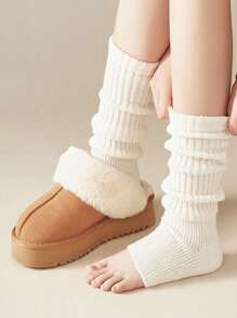 1双女童加厚秋冬腿套，Y2K风格过膝长靴腿套，保暖舒适