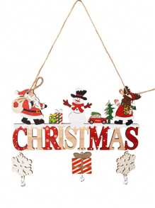 1/3PCS Wooden Christmas Plaque Hanging Doorplate For Christmas Wedding Party Wall Home Decoration Christmas Decorations Room Decor Winter Christmas Decorations Home Christmas Gifts Christmas Decor