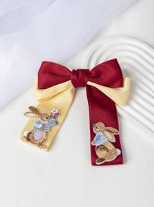 1/2/3 件缎面兔子蝴蝶结发夹，优雅学院风发饰，适合作为生日礼物，四季皆宜 - 彩色 - 查看 7