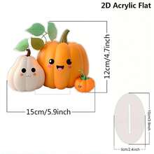 Halloween Table Decorations Cute Pumpkin Acrylic Sign 2D Flat Ornaments Centerpieces