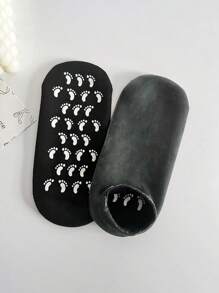 黑色保湿手套和袜子，凝胶水疗保湿疗法袜子和手套，软化修复干裂，手足皮肤护理，有效修复干燥和皲裂的手足皮肤护理（4 件）