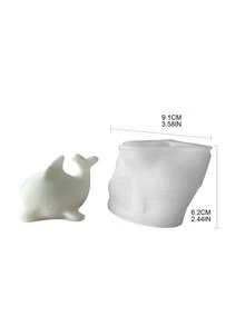 3D 海豚硅胶模具 | 可爱的海洋设计，适用于香薰蜡烛/树脂/石膏/肥皂工艺品 - 不粘工具，完美的情人节礼物，适合情侣、家居装饰和手工礼物 - 白色 - 查看 3