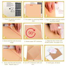 Kit con plataforma de puntuación, herramienta de corte, perforadora, para hacer tarjetas, manualidades de papel, sobres, artesanías, Circut, y hacer cajas