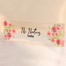 1pc, Personalized Desk Name Plate, Custom Acrylic Glass Name Plates For Desks, Office Desk Decor Nameplate, Desk Accessories, Teacher Boss Coworkers Employee Appreciation Gift (Engraved Flower 1), Wedding Decor Waterproof, Reusable, Ornamental Exquisite, Stylish, Cute, High-Quality, Modern, Colorful Custom, Personalized, For Housewarming Dining Room, Living Room, Bedroom, Office, Tea Room, Home, School, Valentine Day, Valentine Day Decor Gifts Birthday Graduation,Slow Summer Living,Customized Signs & Plaques,Home Refresh,Multi-Functional,Durable,Ornamental,Reusable,Exquisite,Stylish,High-Quality,Colorful,Modern,Custom,Personalized,Unique,Ideal Gifts For Him,Ideal Gifts For Her,Boyfriend,Dad,Girlfriend,Mom,Family,Friends,Tea Room,Home,Garden,Office,For Anniversaries,For Valentine's Day,For Mother's Day,For Birthdays,For Father's Day,For Graduation,For Weddings,For Housewarming
