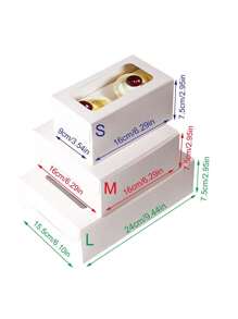 4pcs/8pcs 2/4/6/12 Cavity Cupcake Boxes With Clear Window, Muffin Cups, Pastry, Dessert, Tart, Mousse Cake, Bakery Packaging For Afternoon Tea - Multicolor - View 2