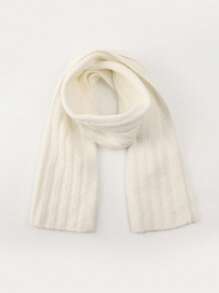 1pc Women's Solid Color Wool Blend Simple & Fashionable Lightweight Scarf/Shawl, Autumn/Winter