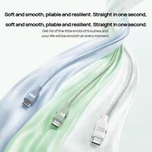 anker A82E2 Durable Fast Charging Cable Type-C Interface Fast Charging High-Strength Braided Cable Anti-Violence Pulling Ten Thousand Times Bending Test Long-Lasting And Durable White