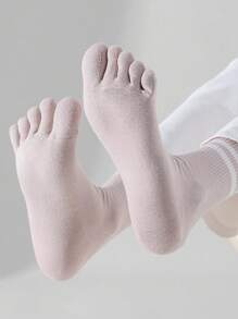 1/3/6 pares de calcetines de cinco dedos multicolor para mujer, calcetines a media pantorrilla, medias deportivas profesionales de 5 dedas, calcetines de yoga, simples y de moda para separator, adecuados para primavera, otoño e invierno