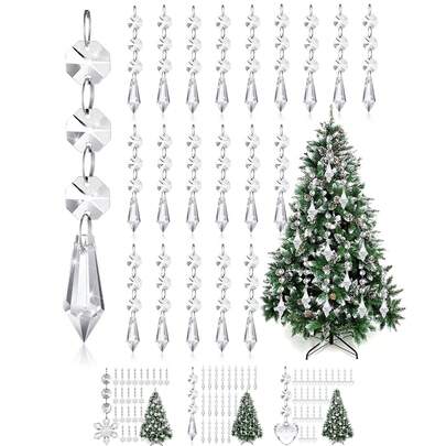 15 chiếc pha lê treo trang trí trung tâm, đèn chùm, vòng hoa, cây thông Noel, lăng kính pha lê hình giọt nước, mặt dây chuyền, đồ trang trí cho cửa sổ trang trí nhà cửa trong đám cưới