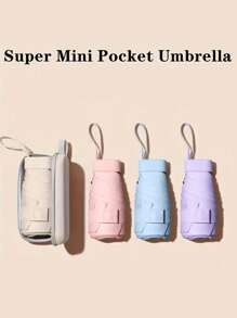1pc Portable Mini Pocket Umbrella, Multi-Color Foldable, Compact Travel Umbrella, Rainy And Sunny Dual-Use Umbrella, Small Pocket Mini Umbrella, Uv Sun Rain Umbrellas For Backpack, Protection Mini Umbrella For Sun And Rain, Portable Pocket Umbrella With Uv Coating, Back-To-School Season And Travel Essentials