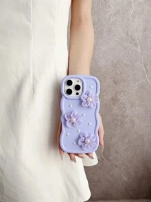 花形手机壳适用于三星 Galaxy S25、S24、S24Plus/S24+、S24Ultra、S24FE、S20、S21、S22、S23 可爱手机壳，适用于 11/11 Pro Max/12 Pro/12 Pro Max/13/13 Pro Max/14/14 Pro/14 Pro/15 Pro Max/16 Pro Max iPhone16E 硅胶手机壳防水防震防摔防刮 - 紫色 - 查看 5