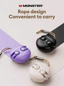 Monster XKT21 蓝牙耳机，耳挂式设计，被动降噪，超长续航，高清通话，降噪，运动/跑步，高品质音频，低延迟，无线耳机，兼容小米、华为 - 黑色 - 查看 2