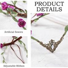 MOSTORY Fairy Flower Crown For Women Floral Elf Circlet With Vine For Renaissance Accessories Halloween Cosplay
