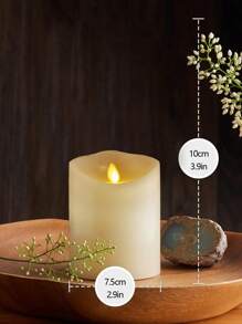 1 Peça Luz de Vela Sem Chama Cintilante a LED (Baterias Não Inclusas), Decoração de Vela de Cera Artificial com Brilho Quente, Adequada para Natal, Halloween, Dia dos Namorados, Casamento, Aniversário, Decoração de Quarto, Alimentada por Bateria