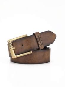 1pc Men's Multi-Color PU Buckle Leather Belt, Suitable For Casual And Business, Giftcasual, Business, Boyfriend Husband Father Dad Men Gift, Daily Wear, Fashion, Teen, Outdoor, Vacation, Athletic, Travel, Street, Boho, Vintage Fall, Autumn, Halloween - Gold - View 15