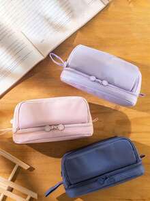 1 Pc Large Capacity Pencil Case Multifunction Student Pencil Cases Portable Big Pen Bag Case Storage Box Pen Case Gift Office School Stationery Supplies Creative Stationery Travel Bag Back To School Gifts For Boys&Girls - Multicolor - View 3