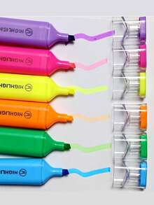 3 chiếc bút huỳnh quang đầu mềm nhiều màu chăm sóc mắt, bút dạ quang, bút đánh dấu, bút vẽ màu pastel, bút dạ quang, đồ dùng học tập, trở lại trường - Nhiều màu - Xem 11