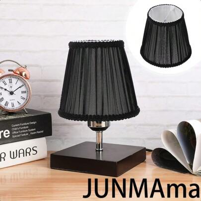 Black Decor Lamp Shades Cloth Lamp Shade Covers Clip On Bulb Lamp Shade Fabric Lampshade With Harp Pleated Cone For Table Chandelier Wall Lamp Black Drum Lamp Shades Vintage Decor