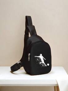 Mini Waist Bag,Back-To-School Season Bag School Waist Bag, Chest Bag, Crossbody Bag, A Bag Suitable For Daily Use When To School, Travel And Vacation, Nylon Zipper-Closed Kawaii Cartoon Game Console Football Letter Shoulder Bag Bag Crossbody Bag Waist Bag, Birthday Gift, Zipper Direction Is Random.