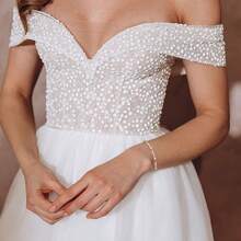 Crysdue Wedding Bridal Link Bracelet Brides Bridesmaids, Marquise Cubic Zirconia Tennis Bracelets Women Prom Jewelry - 02_金色 7.5-9.1英寸 - 查看 10