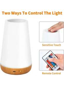 1PC Nightlight Cylindrical Remote Touch Tap Light, LED, Soft Glow, Rechargeable, Adjustable, Energy-Saving, Portable, Durable, Stylish, Indoor, Multi-Scene, Easy-Use, Warm.