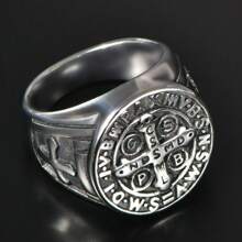 Vintage Exorcist Titanium Steel Cross Ring Niche Personalized Punk Men's Hand Ornaments