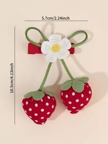2pcs Stawberry Hair Clips For Girls Red Strawberry Fabric Alligator Clips Flower Embroidered Strawberry Hair Clips Cute Stawberry Fruit Barrettes Vacation Gifts Hairpins Teens Hair Accessories