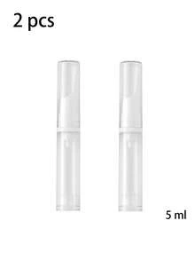 5毫升液体粉底瓶，真空抗氧化鸭嘴式便携旅行装乳液面霜笔，透明旋转笔，灰色砂纸指甲锉双面摩擦条，化妆唇彩容器涂抹器睫毛增长液管，化妆唇彩涂抹器，睫毛增长精华液管 - 無色 - 查看 10